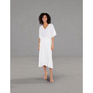 Express Surplice Kimono Thong Bodysuit White XS